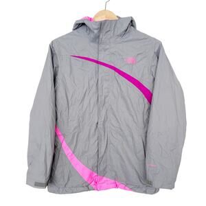 The North Face Gray Pink Hyvent 3 in 1 Jacket Sz XL Girls